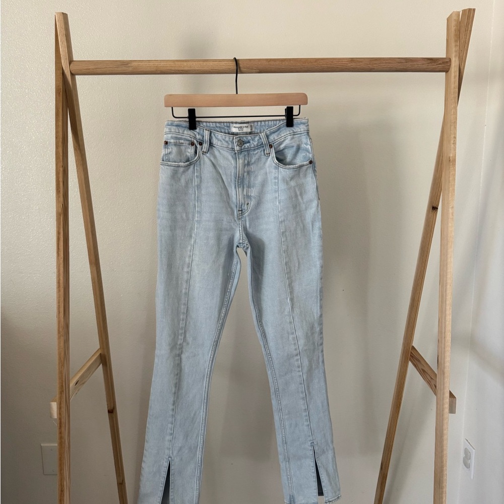 Abercrombie the skinny high rise curve love split hem jeans
